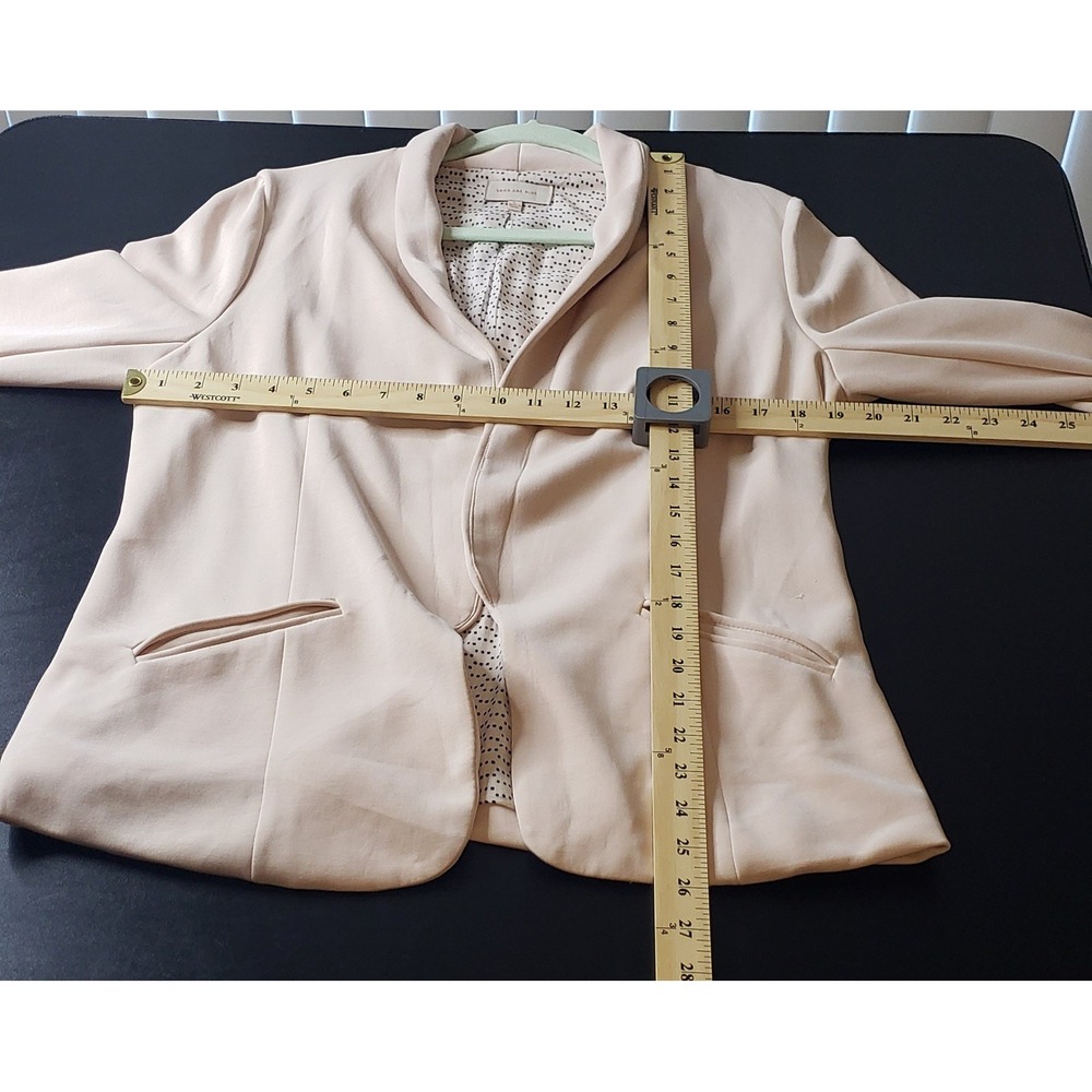 Skies Are Blue Pale Pink Open Front Blazer Jacket L Casual Office Work Spring - Picture 8 of 10